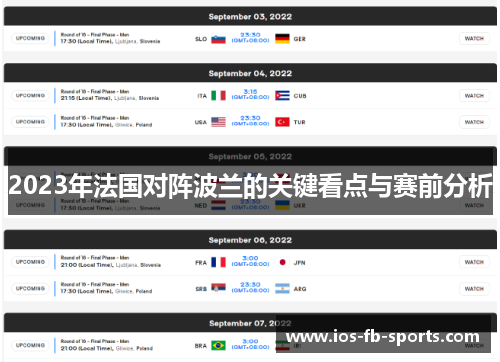 2023年法国对阵波兰的关键看点与赛前分析